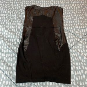 Bershka leather black dress